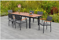 MERXX Garten-Essgruppe ""Paxos"" Set, Gepadded, pulverbeschichtetes...