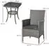 Outsunny 3-tlg. Balkonmöbel Set Polyrattan Grau