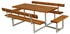 Plus A/S Basic Picknicktisch mit 2 Rückenlehnen + 2 Ergänzungen 260 x 184 x 73 cm teakfarben