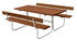 Plus A/S Classic Picknicktisch mit 2 Rückenlehnen 177 x 177 cm teakfarben