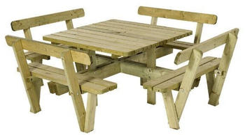 Plus A/S Picknicktisch 4-eckig mit Rückenlehne 237 cm