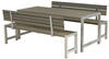 Plus A/S Plankengarnitur 186 cm mit Tisch, 2 Bänken und Rückenlehnen graubraun