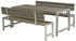 Plus A/S Plankengarnitur 186 cm mit Tisch, 2 Bänken und Rückenlehnen graubraun