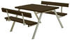 Plus A/S Alpha Picknicktisch mit 2 Rückenlehnen Kiefer-Fichte 118 x 185 x 73 cm schwarz