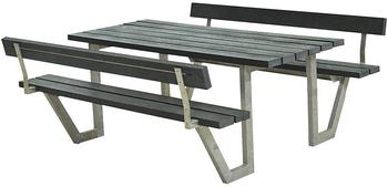 Plus A/S Wega Picknicktisch mit 2 Rückenlehnen Retex Upcycling 177 cm grau