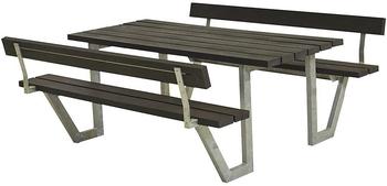 Plus A/S Wega Picknicktisch mit 2 Rückenlehnen Retex Upcycling 177 cm schwarz