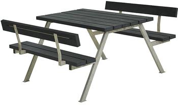 Plus A/S Alpha Picknicktisch mit 2 Rückenlehnen Retex Upcycling 118 x 185 x 73 cm grau
