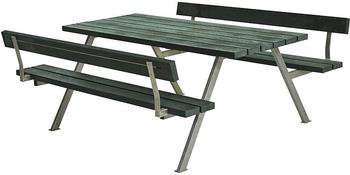 Plus A/S Alpha Picknicktisch mit 2 Rückenlehnen Retex Upcycling 177 x 185 x 73 cm grün