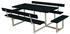 Plus A/S Basic Picknicktisch mit 2 Anbausätzen und 2 Rückenlehnen Kiefer-Fichte 260 x184 cm schwarz