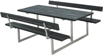 Plus A/S Basic Picknicktisch mit 2 Rückenlehnen Retex Upcycling 177 x 184 cm grau
