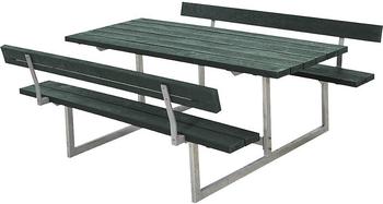 Plus A/S Basic Picknicktisch mit 2 Rückenlehnen Retex Upcycling 177 x 184 cm grün