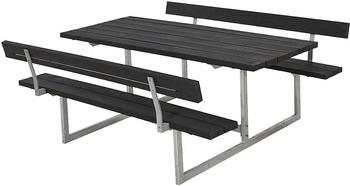 Plus A/S Basic Picknicktisch mit 2 Rückenlehnen Retex Upcycling 177 x 184 cm schwarz