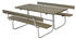 Plus A/S Classic Picknicktisch mit 2 Rückenlehnen Kiefer-Fichte 177 x 177 cm graubraun