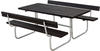 Plus A/S Classic Picknicktisch mit 2 Rückenlehnen Kiefer-Fichte 177 x 177 cm schwarz