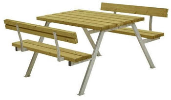 Plus A/S Alpha Picknicktisch mit 2 Rückenlehnen Kiefer-Fichte 118 x 185 x 73 cm druckimprägniert