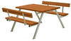Plus A/S Alpha Picknicktisch mit 2 Rückenlehnen Kiefer-Fichte 118 x 185 x 73 cm teakfarben