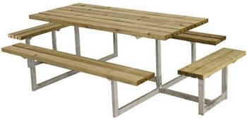 Plus A/S Basic Picknicktisch mit 2 Anbausätzen Kiefer-Fichte 260 x 160 cm druckimprägniert