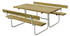 Plus A/S Classic Picknicktisch mit 2 Rückenlehnen Kiefer-Fichte 177 x 177 cm druckimprägniert