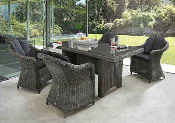 Destiny MALAGA mit rechteckigem Esstisch (4 Personen) 200x100cm Vintage Grau