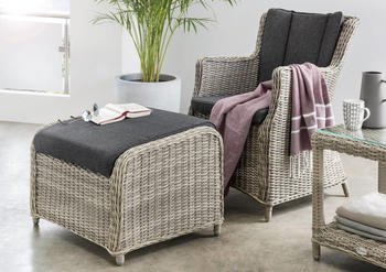 Destiny LUNA mit Fu&szlig;hocker CASA & Beistelltisch MERANO Vintage Wei&szlig;