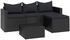 vidaXL Garten-Lounge-Set Schwarz Poly Rattan (362330)