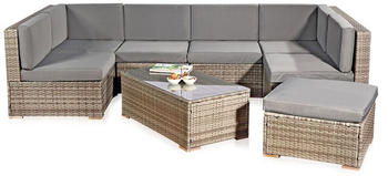 Mucola Lounge Set 3 tlg. Rattan grau (50001777)
