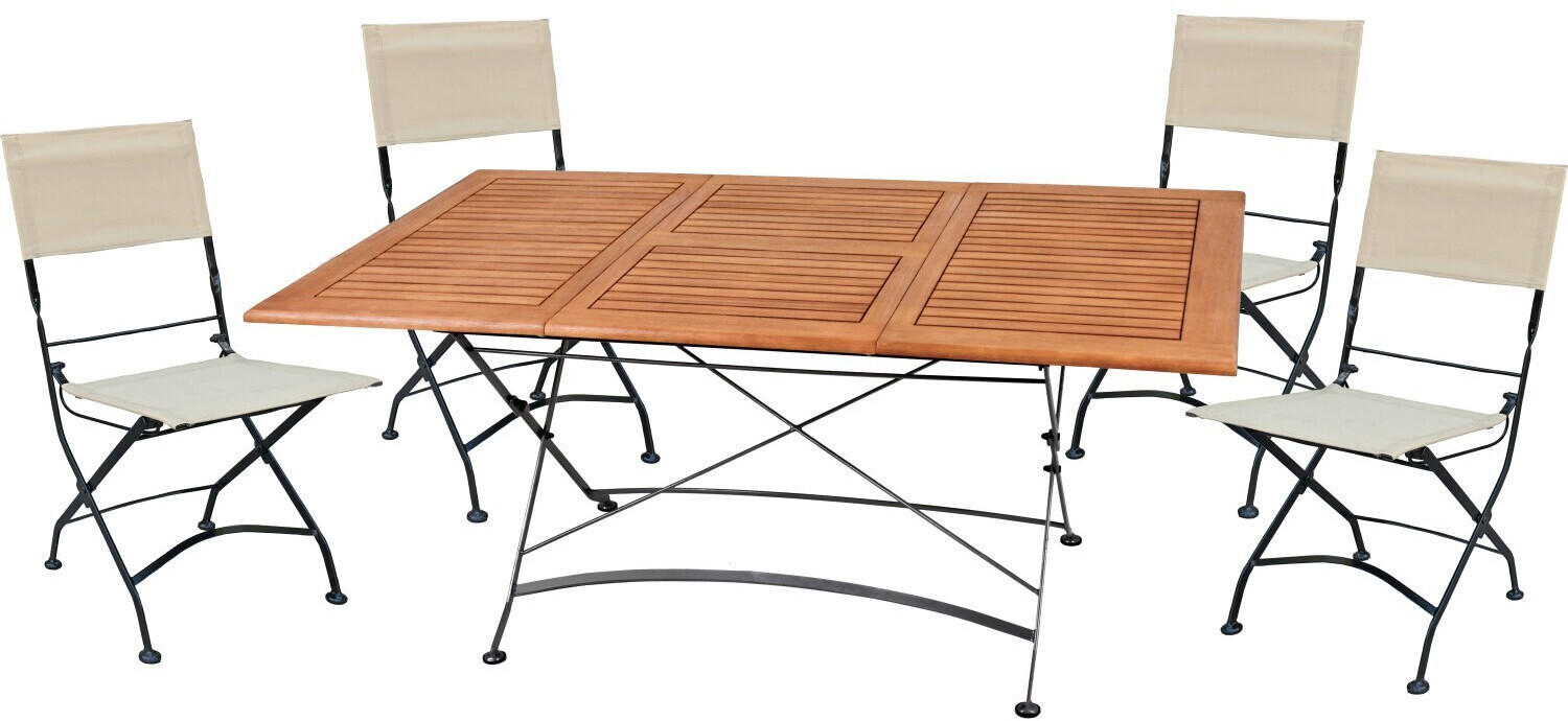 Garden Pleasure GartenmöbelSet Triest 5teilig mit Ausziehtisch Braun