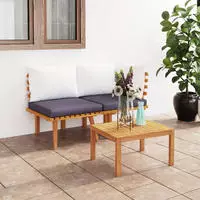 vidaXL 2-tlg. Garten-Lounge-Set mit Kissen Massivholz Akazie