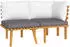 vidaXL 2-tlg. Garten-Lounge-Set mit Kissen Massivholz Akazie (316266)