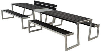 Plus A/S Zigma Picknicktisch mit Verbindungsmodul Kiefer-Fichte 392 cm schwarz