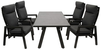 DEGAMO Garnitur MANCIANO 5-tlg. Aluminium dunkelgrau (77626915)