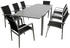 DEGAMO Garnitur MARINA 9-tlg. Aluminium/Kunstgewebe schwarz (68258620)