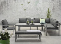 Dining-ecklounge 'lakes Xl', Inkl. Sitzbank, Tisch Und Kissen, Arctic Grey / Reflex