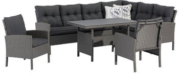 Trend Line Rom Dining Lounge XL Set 5-teilig Kunststoffgeflecht grau