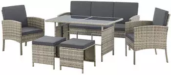 Juskys Turin Sitzgruppe Polyrattan dunkelgrau (300851)