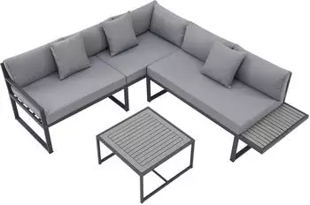 Juskys Gartenmöbel Lounge St. Tropez anthrazit-grau (300841)