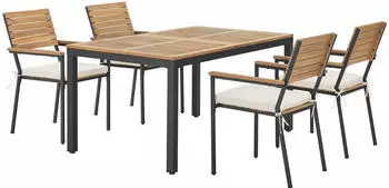 Juskys Rhodos Gartengarnitur Set 5-teilig Akazienholz natur (300833)