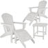 TecTake 2 Gartenstühle Joan mit 2 Fußablagen Lyn und Tisch Dylan weiß/weiß (404622)