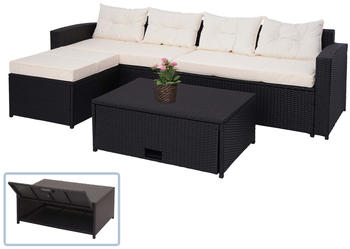 MCW Poly-Rattan Garnitur MCW-J34 schwarz/creme-beige (72228)
