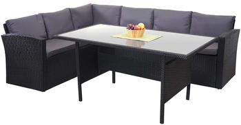 MCW Poly-Rattan-Garnitur MCW-A29 schwarz/dunkelgrau (66665)