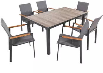 Garden Pleasure Gartenmöbel-Set Rana/Davina 7-teilig Anthrazit Garden Pleasure Gartenmöbel-Set Rana/Davina 7-teilig Anthrazit