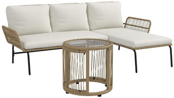 Outsunny 3-tlg. Rattan Gartenm&ouml;bel-Set Wei&szlig; (860-329V00CW)