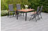Merxx Siena 5tlg. mit Tisch 150x90cm Aluminiumgestell Graphit mit Textilbespannung Grau und Akazienholz