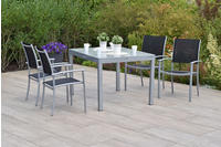 MERXX Garten-Essgruppe ""Milano"" Set, Pulverbeschichtetes Aluminiumgestell, 5...