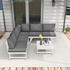 Outsunny 4-tlg. Gartenmöbel-Set Grau (84G-303V00WT)