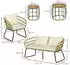Outsunny 5 tlg. Rattan Gartenmöbel-Set Beige (860-320V00BG)