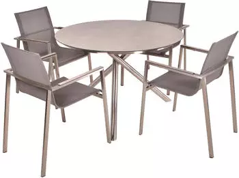 Garden Pleasure Gartenmöbel-Set 08 Sienna 5-teilig Silber