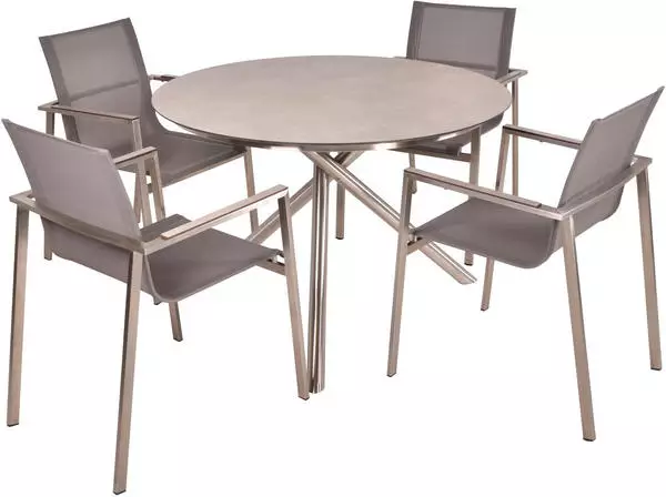 Garden Pleasure Gartenmöbel-Set 08 Sienna 5-teilig Silber