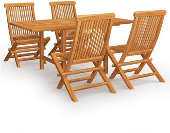 vidaXL 5-tlg. Garten-Essgruppe Massivholz Teak (3059593)