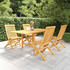 vidaXL 5-tlg. Garten-Essgruppe Massivholz Teak (3059593)